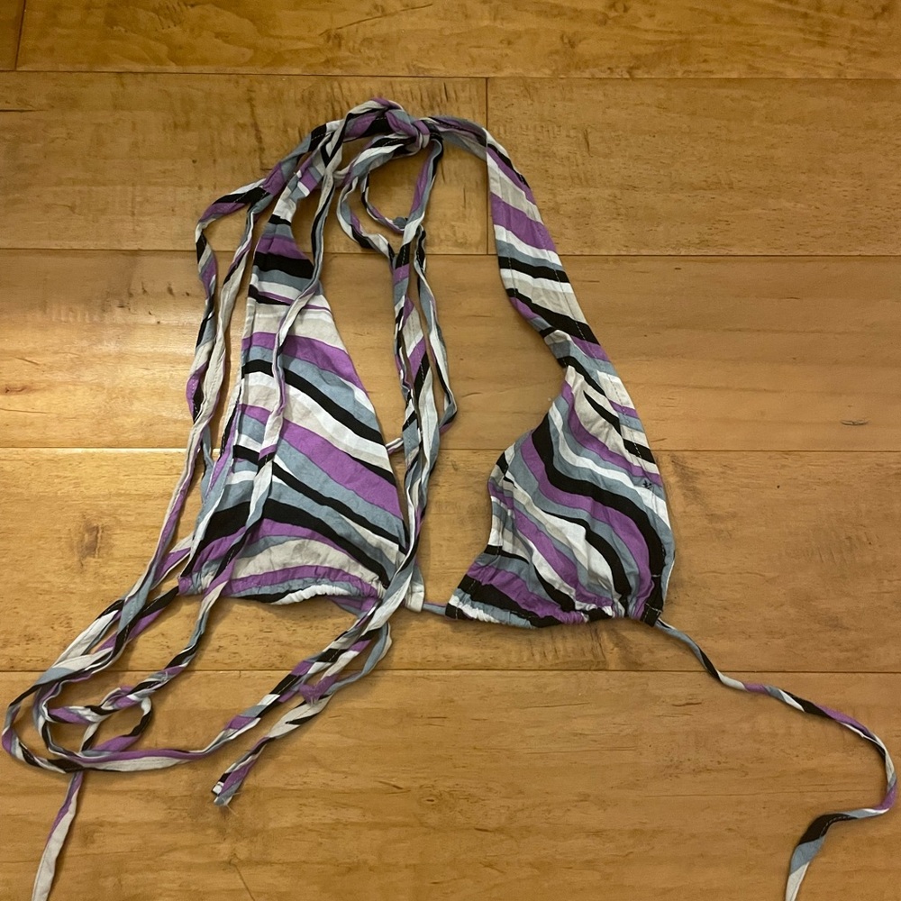 Motel Rocks strappy purple and black striped top